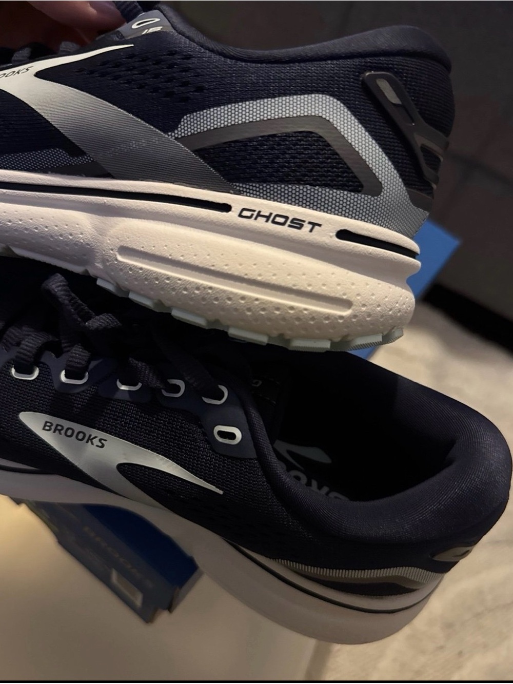 Brooks Ghost 15 W Navy with Light Aqua Accents - Picture 6 of 8